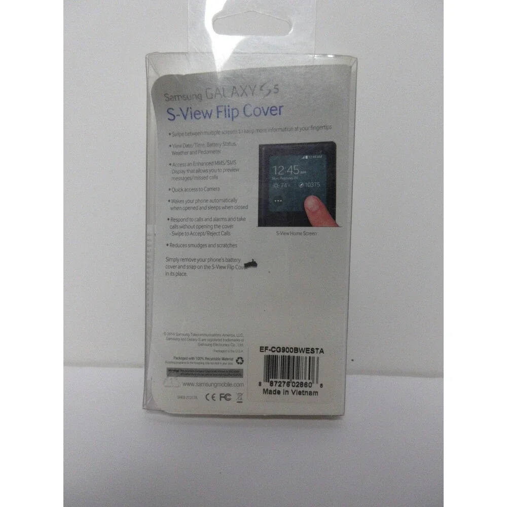 Samsung Galaxy S5 Flip Cover Case (Marble White)